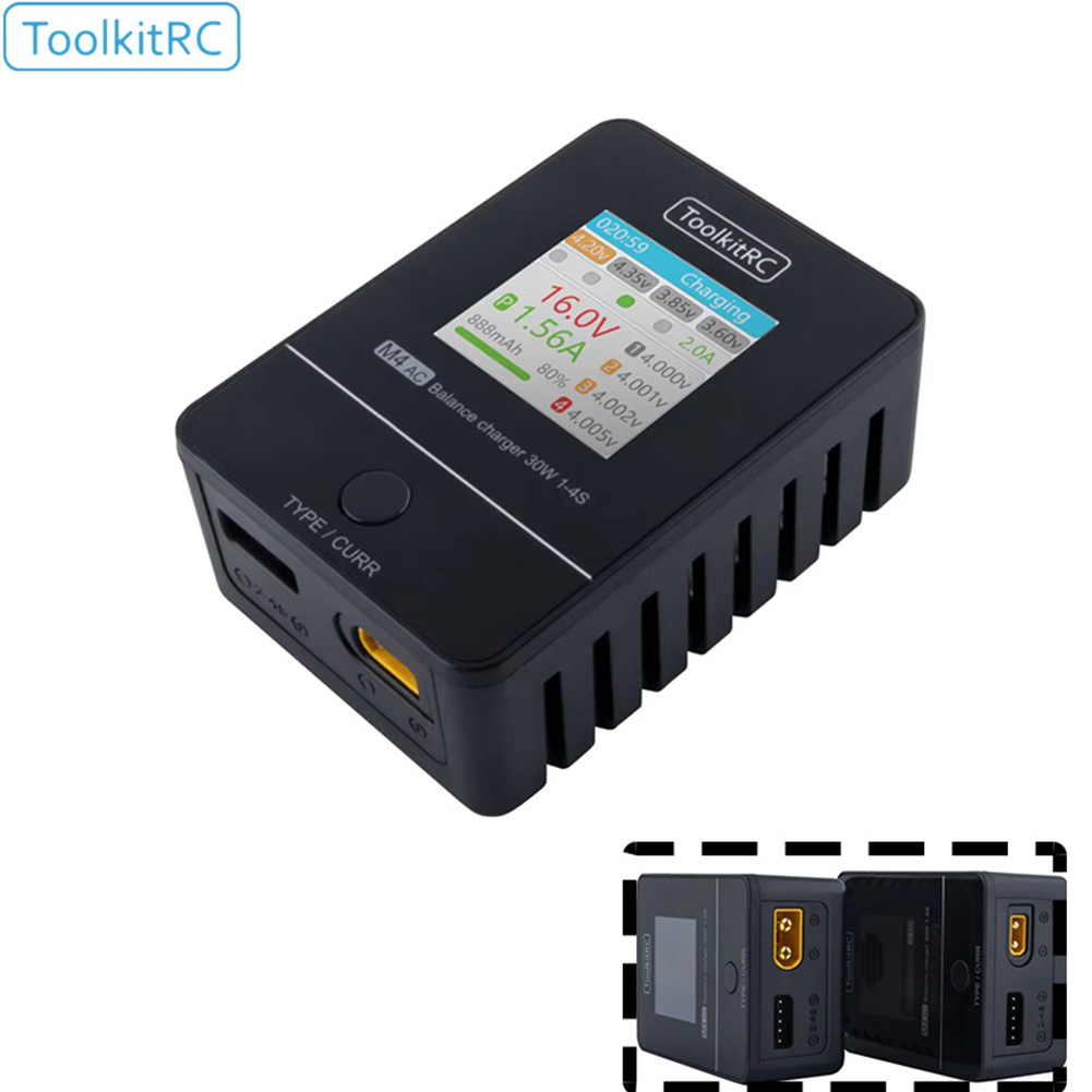 Drone Racing Charger - شاحن ToolkitRC M4AC 30W المدمج للبطاريات