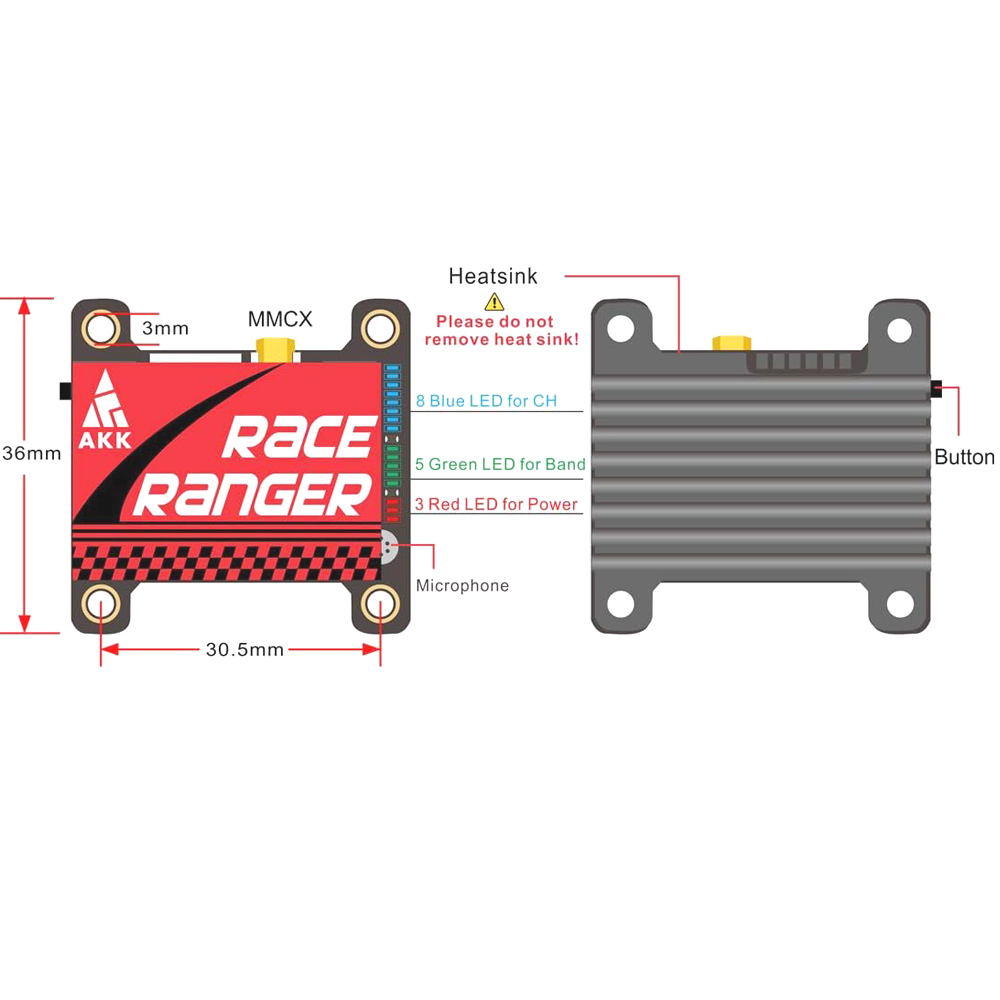 جهاز إرسال AKK 5.8G طويل المدى - مراجعة Drone Racing Vtx وسعره