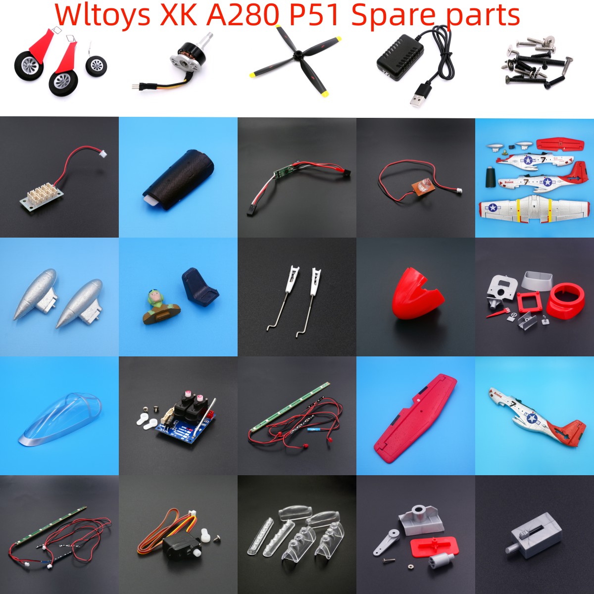Wltoys XK A280 P51 RC قطع غيار - مراجعة Drone Racing Flag وسعره