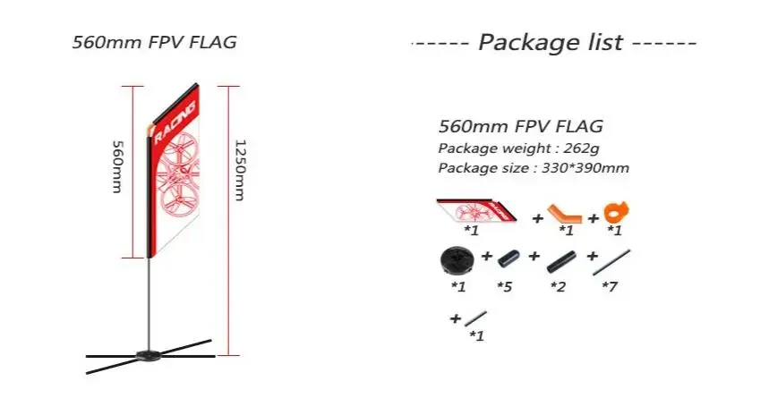 بوابة سباق LDARC 500 مم/765 مم - مراجعة Drone Racing Flag وسعره