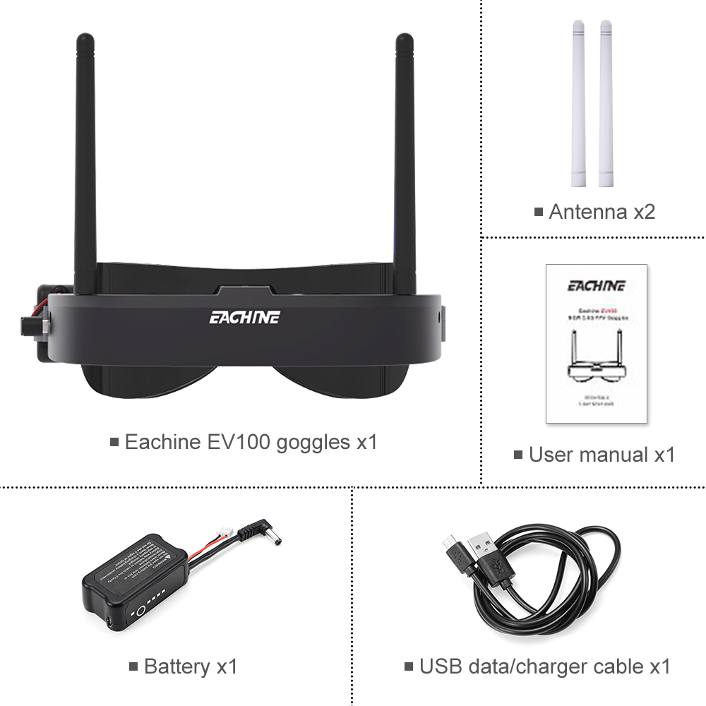Eachine EV100 720*540 5.8G 72C - مراجعة Drone Racing Battery وسعره